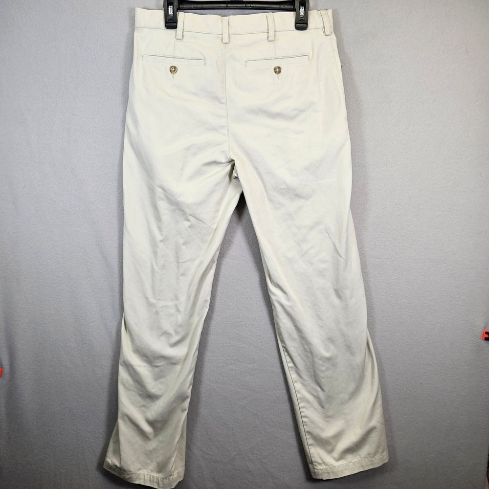 Merona Mens Khaki Pleated Chino Pants Beige Cotton Blend 32x32 Straight Leg - Picture 5 of 6